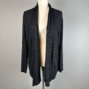 Habitat Womens Open Front Draped Cardigan Sweater Size XL Gray Marl Pockets